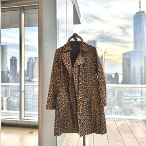 Via Spiga Leopard Print Trench Coat